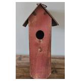 O - Vintage Wood & Tin Birdhouses, Largest 13 in Tall, Gnome & Sign