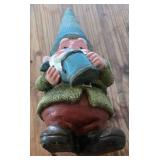 O - Vintage Wood & Tin Birdhouses, Largest 13 in Tall, Gnome & Sign