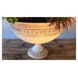 O - Butterfly Vase w/ Faux Foliage & Dish w/ Foliage & Burlap Sunflower Basket