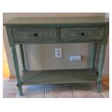 O2 - Charming Sage Green 2-Drawer Sofa Table