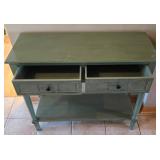 O2 - Charming Sage Green 2-Drawer Sofa Table
