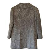 O2 - Ann Taylor Coat - Size 10 Tweed Herringbone, Scarf-Neck Detail
