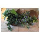 O2 - Homart Ceramic Planter Set with Wicker Baskets & Tin Planter