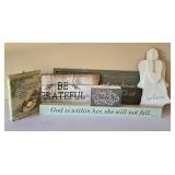 O2 - Heart Felt Wall Plaques Lot - Be Grateful, Pray More Worry Less, Be Grateful