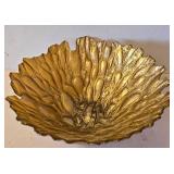 LR - Glass Bowl - Gold Textured Finish