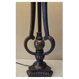 DR - Bronze Marble Table Lamp Pair