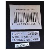 DR - Bronze Marble Table Lamp Pair