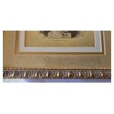 DR - Decorative Crafts Lacquered 4548 Gold Wall Shelves (Pair) & Ornate Corbels with 9x11 Framed Urn Print