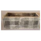 LR - Woven Basket with Natural Decor, Checkered Box & Cross - Rustic Decor Lot