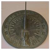 O2 - Sundial Dial - 11.5-Inch Diameter - Gnomon Centered with Roman Numerals