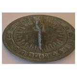 O2 - Sundial Dial - 11.5-Inch Diameter - Gnomon Centered with Roman Numerals
