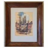 O2 - Lincoln Cathedral - Signed Watercolor Print on Paper, Framed