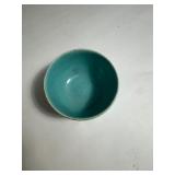 Lot of (2) Roseville Pottery Nesting Bowls & Teal Bauer Bowl