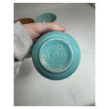 Lot of (2) Roseville Pottery Nesting Bowls & Teal Bauer Bowl