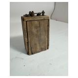Vintage Wood Box Battery Ignition Coil