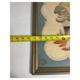 Airbrushed Watercolor Print from the 1940s by Bernard