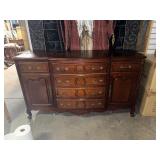 Drexel French Provincial Cherry Buffet Sideboard Breakfront Console Server