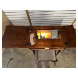60s Singer Heavy Duty Sewing Machine in Walnut Wood - Works!