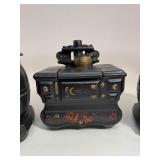 Set of (3) McCoy Pottery Pot Belly Stove Cookie Jars