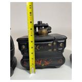 Set of (3) McCoy Pottery Pot Belly Stove Cookie Jars