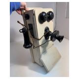 Antique Kellogg Wall Mounted Hand Crank Telephone