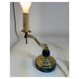 Set of (2) Brass Bankers Student Desk Lamp Adjustable Swing Arm With Marble Base - Works!