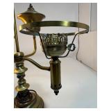 Vintage Brass Double Light Ornate Key Switch Table Accent Lamp Light -Works!