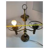 Vintage Brass Double Light Ornate Key Switch Table Accent Lamp Light -Works!