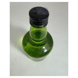 Vintage Green Glass Bottle with Original Cap AND Liquid