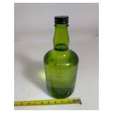 Vintage Green Glass Bottle with Original Cap AND Liquid
