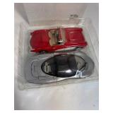 Two Chevy Corvette Die Cast Cars 1959 Red Convertible and 1986 Silver GM