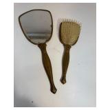 Vanity Set Hair Brush and Hand Mirror Vintage 2 Piece Set