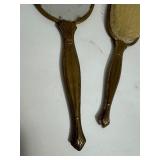 Vanity Set Hair Brush and Hand Mirror Vintage 2 Piece Set