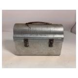 Vintage Distressed Silver Metal Lunch Box