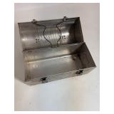 Vintage Distressed Silver Metal Lunch Box