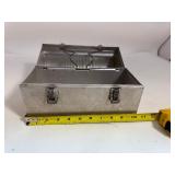 Vintage Distressed Silver Metal Lunch Box