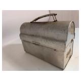 Vintage Distressed Silver Metal Lunch Box