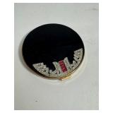 Vintage Black and Gold Powder Compact