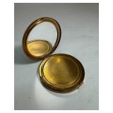 Vintage Black and Gold Powder Compact
