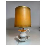 Vintage pitcher and wash bowl lamp