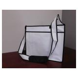 White Over The Shoulder Tote - 14" x 7" x 12"