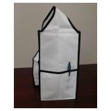 White Over The Shoulder Tote - 14" x 7" x 12"