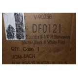 8" Stoneware Planter - Black & White