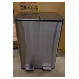 Soft Close Garbage and Recycling Bin - Stainless