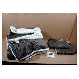 Reversible Faux Fur & Sherpa Comforter Set - Full