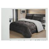 Reversible Faux Fur & Sherpa Comforter Set - Full