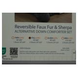 Reversible Faux Fur & Sherpa Comforter Set - Full