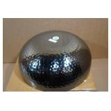 14" Round Hammered Metal Bowl