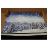 Snowy Winter Mountain Poster - 36"x24"