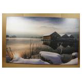 Wrapped Canvas Wall Art "Three Huts" - 30"x47"